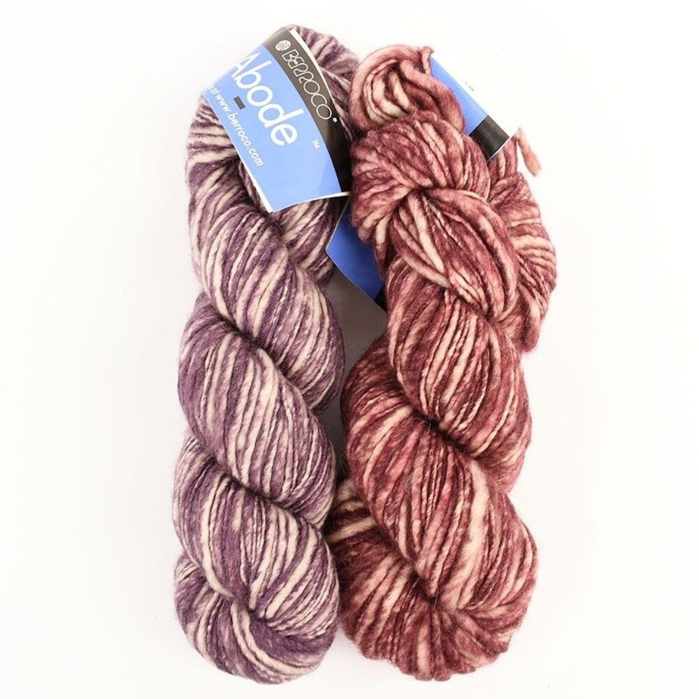 Berroco Abode Yarn 2 Skeins Merino Wool Purple & Red Made In Italy